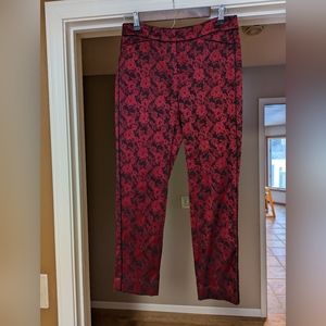 White House Black Market - Slim Ankle Black/Red Pants